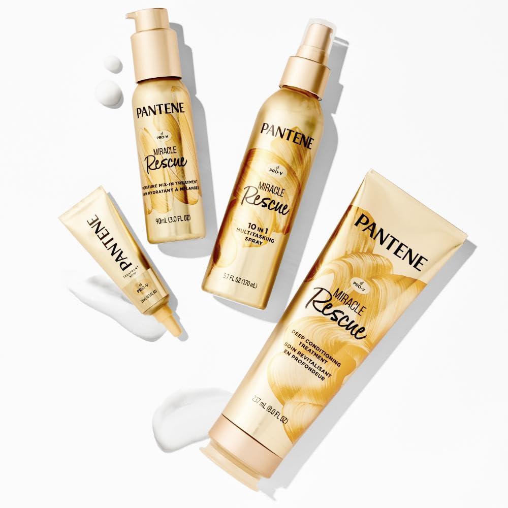 imagePantene Hair Mask Miracle Rescue Shots Intensive Repair Treatment for Damaged Hair 4 count 05 oz Each Twin Pack