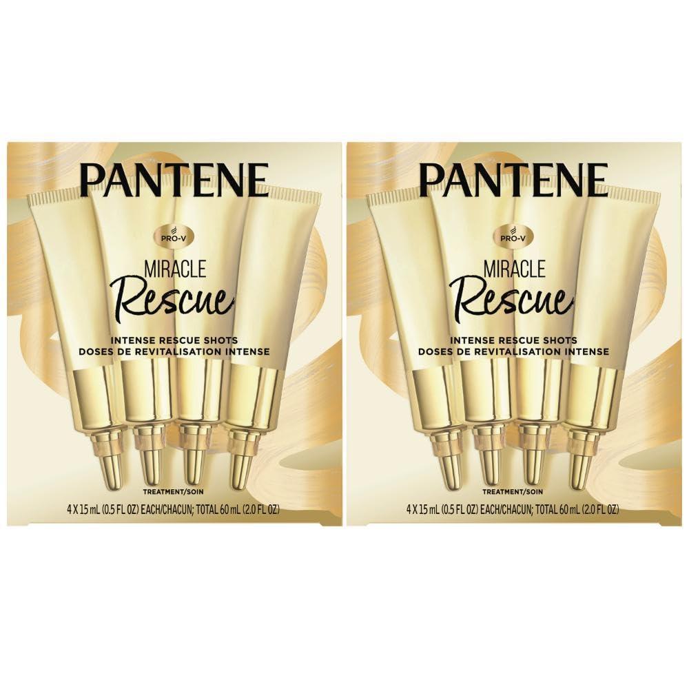 imagePantene Hair Mask Miracle Rescue Shots Intensive Repair Treatment for Damaged Hair 4 count 05 oz Each Twin Pack