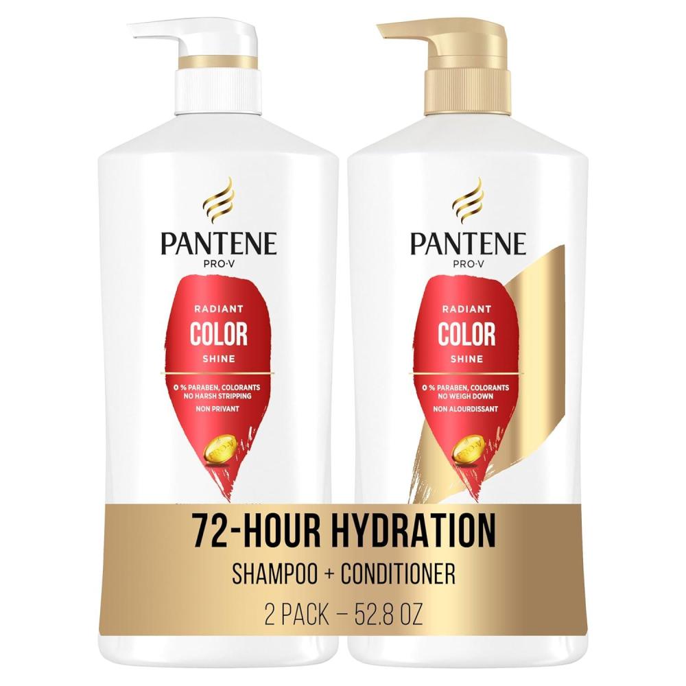imagePantene Shampoo Conditioner and Hair Treatment Set Radiant Color Shine Safe for ColorTreated Hair