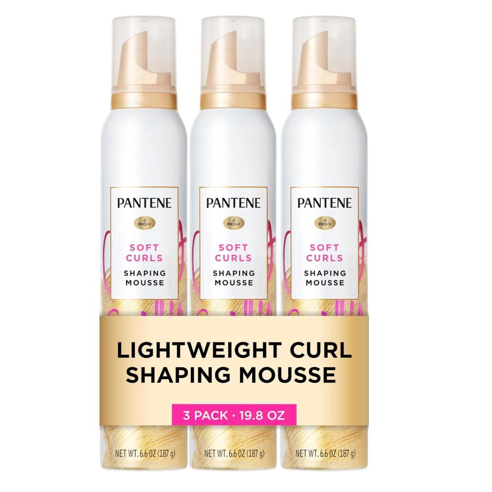 imagePantene Curl Mousse For Curly Hair Tames Frizz for Soft Touchable Curls 66 Oz Each Pack of 3Curl Mousse