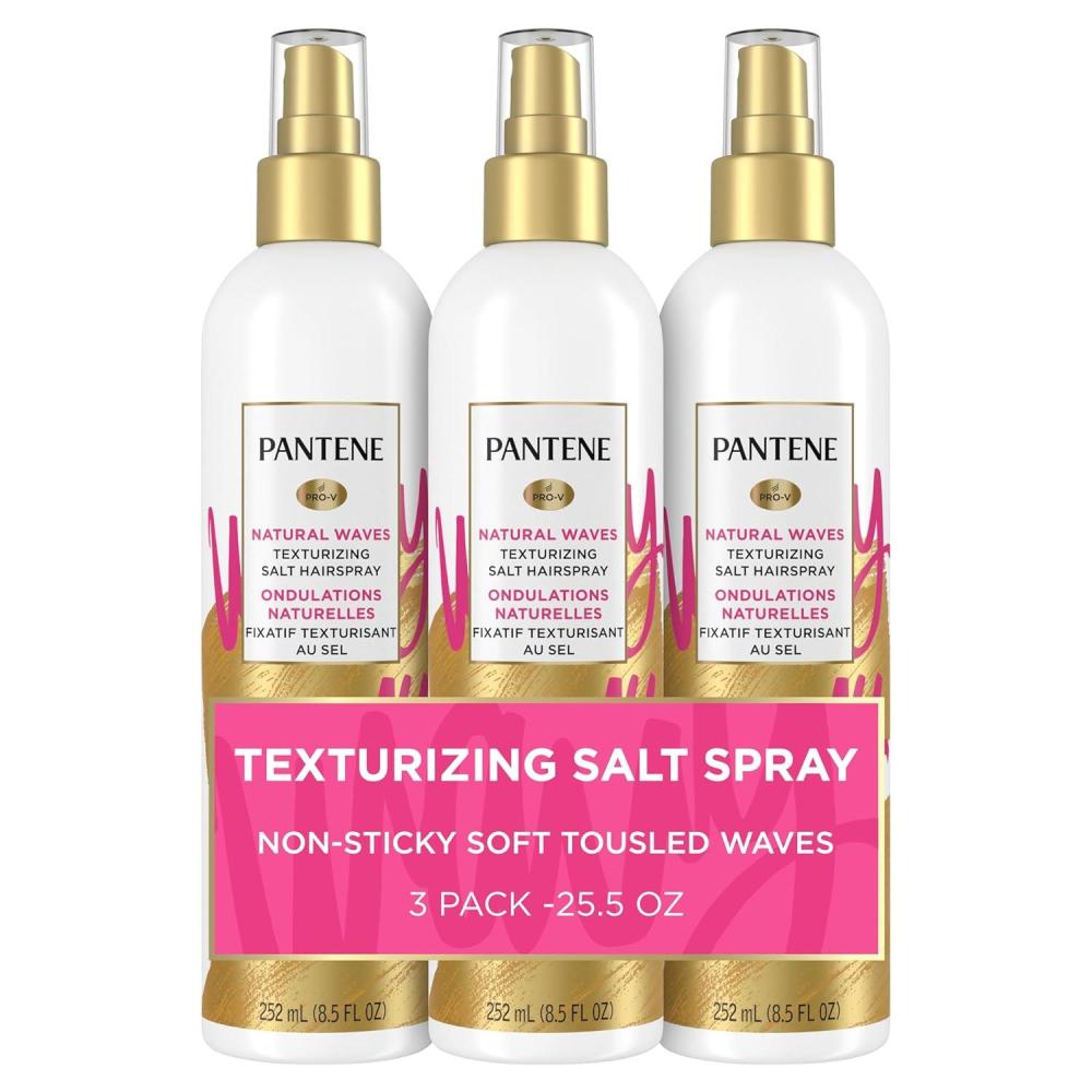imagePantene Hairspray Nonaerosol Volume Lasting Hold ProV Body amp Softness Texturizing 85 fl oz Triple PackPN Nat Waves Text Salt Spray 12 85oz