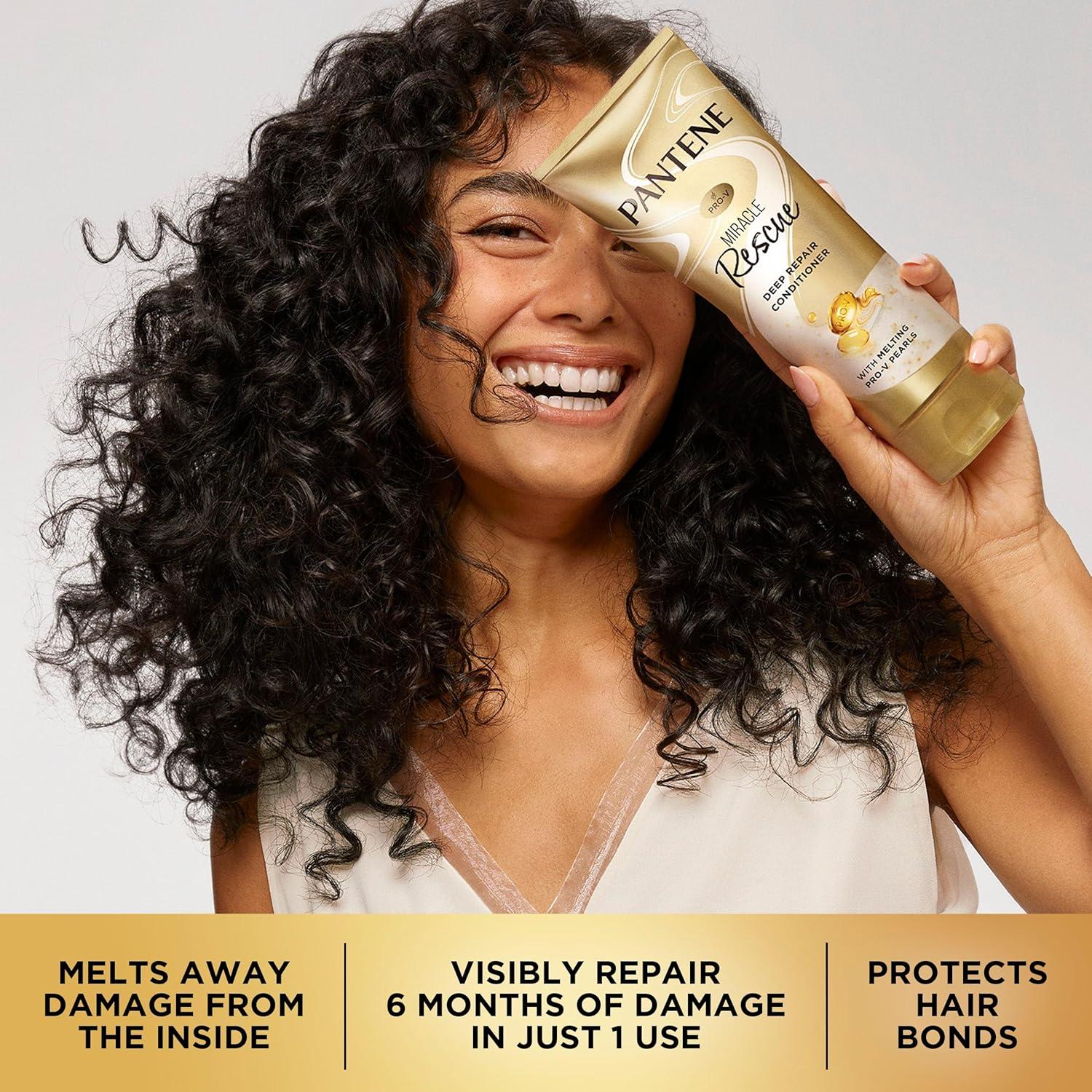 imagePantene Miracle Rescue Deep Conditioner with Melting ProV Pearls For Dry Damaged or ColorTreated Hair Intense Moisture amp Repair 80 Oz8 Fl Oz Pack of 12