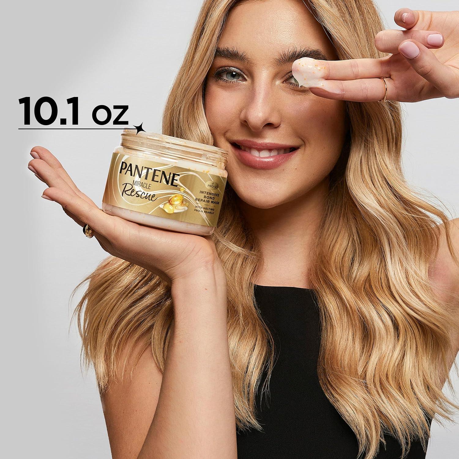 imagePantene Miracle Rescue Hair Mask Intensive Bond Repair with Melting ProV Pearls Melts Away Damage Builds Bonds Strengthens Against Damage Deep Conditioning for Dry Damaged Hair 101 fl oz101 Fl Oz Pack of 1