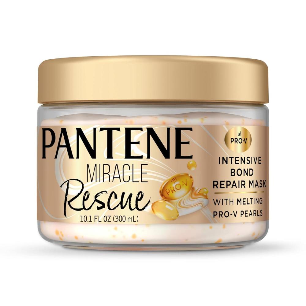 imagePantene Miracle Rescue Hair Mask Intensive Bond Repair with Melting ProV Pearls Melts Away Damage Builds Bonds Strengthens Against Damage Deep Conditioning for Dry Damaged Hair 101 fl oz101 Fl Oz Pack of 12