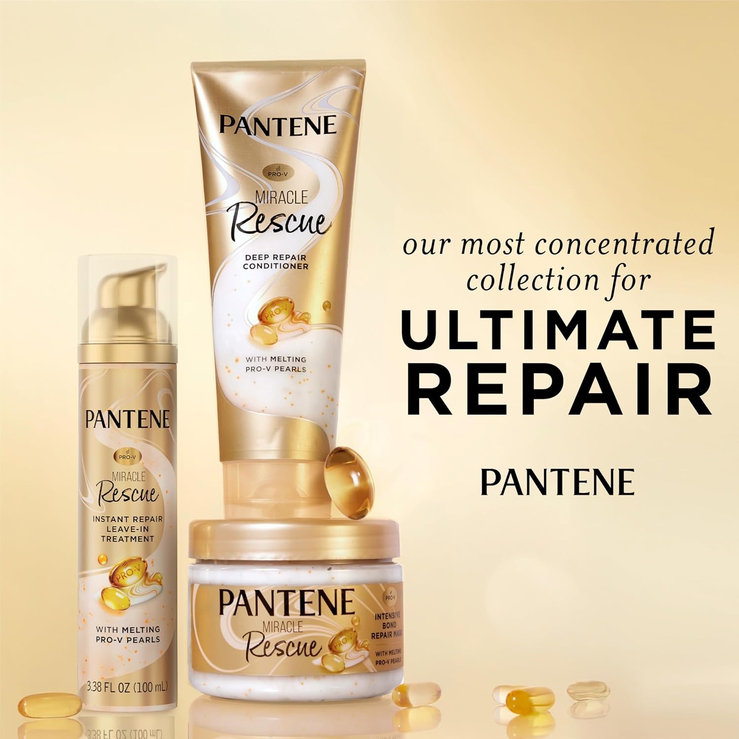 image:imagePantene Miracle Rescue LeaveIn Treatment with ProV Pearls Instant Damage Repair 338 oz